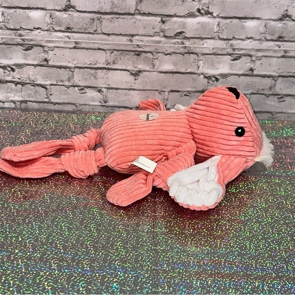 Dog Toy BUNNY Plush Ribbed Knotted Pink White 1 Squeaker 14 Inches NWOT